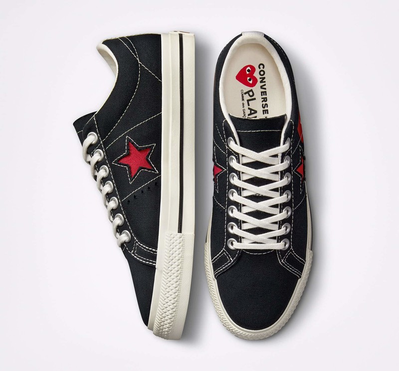 Comme Des Garcons PLAY x Converse One Star Black A01791C Grailify